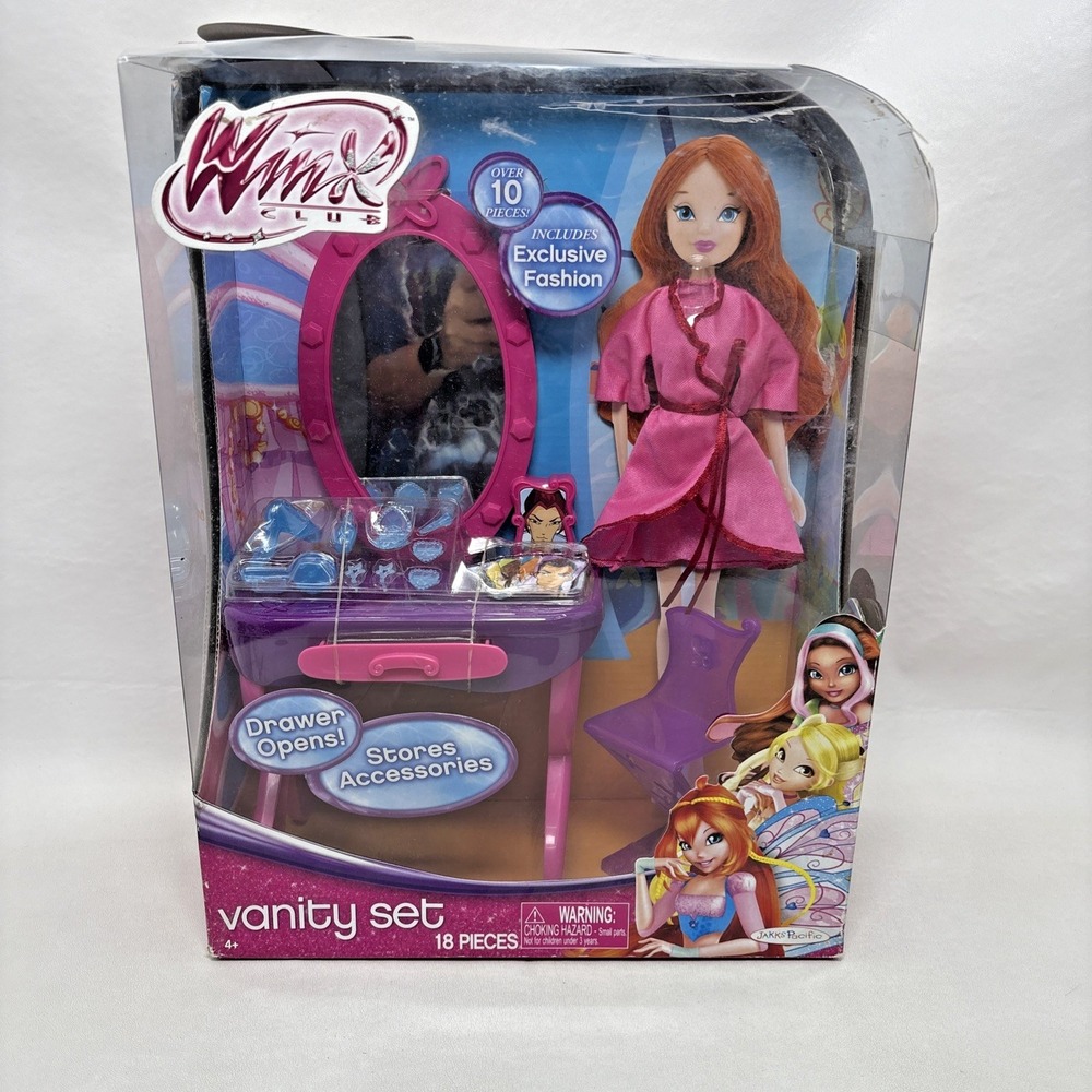 Winx Club Vanity Set Chair Robe Accessories 18 pc No Doll 2012 Girlhood New
